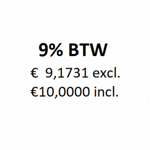 10 euro incl. 9% btw = 9,1743 excl.